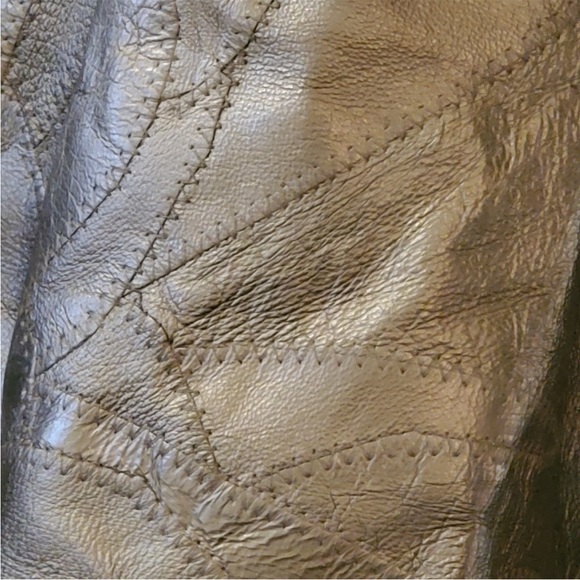 Leather Works brand Patchworked Leather Bomber coat. XXL - Picture 4 of 7